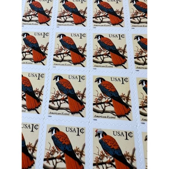 American Kestrel Bird 1991 Postage Stamps Unused Vintage USA 1 Cent  Scott 2476 - Picture 2 of 3